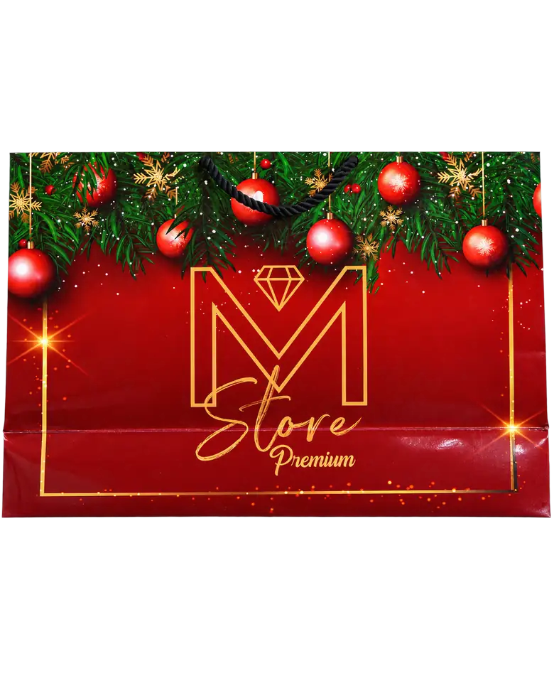 Sacola personalizada M Store Premium, produzida pela New Times